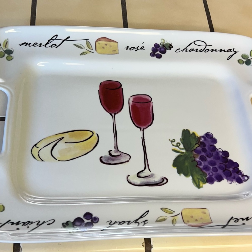 Platter with Wine & Grapes